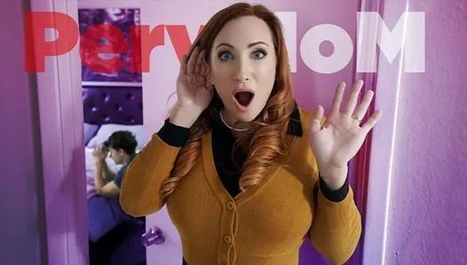 düzgün vücutlu üvey anne bakire üvey oğluna kendini kontrol etmesini öğretmek için bir el verir - pervmom