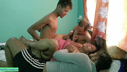 desi ateşli kamwali yenge vs üç arkadaş! önce onu sikmeme izin ver!