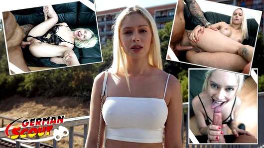 ALMAN izci - Pick Up Casting'de büyük Klitoris sarışın Kız Vivian Lola için ilk Anal Seks